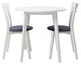Black Red White - Blagovaonski set - stol i stolice Keita - Bijela/tamnosiva