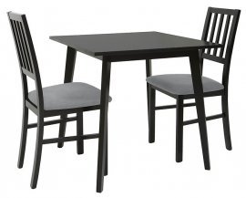 Black Red White - Blagovaonski set - stol i stolice Asti - Crna/siva