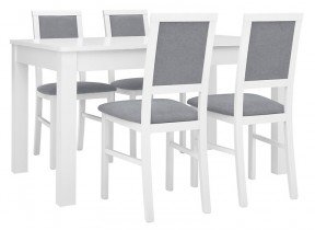 Black Red White - Blagovaonski set - stol i stolice Bryk - Bijela/siva