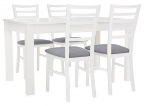 Black Red White - Blagovaonski set - stol i stolice Bryk 2 - Bijela/siva