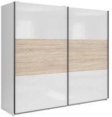 Ormar Tetrix 220 cm - bijeli sjaj/sonoma hrast