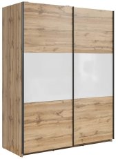 Ormar Tetrix 153 cm - votan hrast/bijeli sjaj