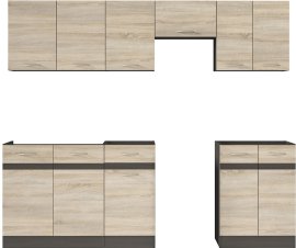 Kuhinja Junona Line 230 cm - wenge/sonoma hrast