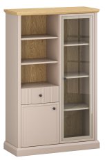 Niska vitrina Idello 1d1w1s - taupe/hrast kameni