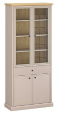 Visoka vitrina Idello 2d2w1s - taupe/hrast kameni