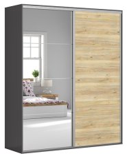 Garderobni ormar s kliznim vratima i ogledalom Flex Set №242 - 200 cm