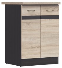 Donji ormarić Junona Line 60 cm (radna ploča) - wenge/sonoma hrast