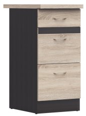 Donji ormarić s ladicama Junona Line 40 cm (radna ploča) - wenge/sonoma hrast