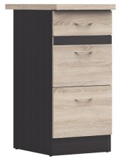 Donji ormarić s ladicama Junona Line 40 cm (radna ploča) - wenge/sonoma hrast