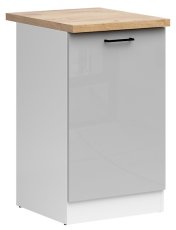 Donji ormarić Junona Line lijevi 50 cm (radna ploča) - bijela/svjetlosiva sjaj 