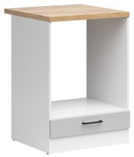 Donji ormarić za ugradbenu pećnicu Junona Line 60 cm (radna ploča) - bijela/svjetlosiva sjaj 