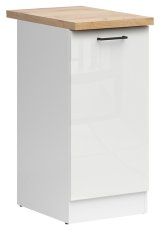 Donji ormarić Junona Line lijevi 40 cm (radna ploča) - bijela/kreda sjaj