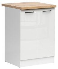 Donji ormarić Junona Line 60 cm (radna ploča) - bijela/kreda sjaj