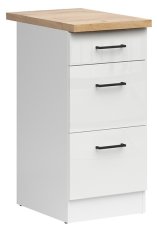 Donji ormarić s ladicama Junona Line 40 cm (radna ploča) - bijela/kreda sjaj 