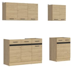 Kuhinjski set Junona Line A 180 cm (bez radne ploče) - hrast bernstein