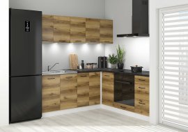 Kuhinjski kutni set Junona Line 200x200 cm (radna ploča) - hrast delano svijetli