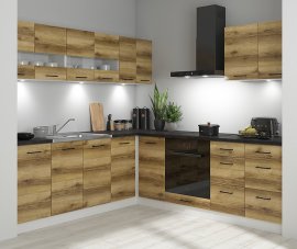 Kuhinjski kutni sastav Junona Line 220x240 cm (bez radne ploče) - hrast delano svijetli