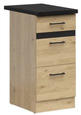 Donji ormarić s ladicama Junona Line 40 cm (radna ploča) - hrast bernstein