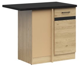 Donji kutni ormarić Junona Line lijevi 100x60 cm (radna ploča) - hrast bernstein