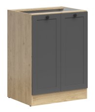 Donji ormarić Junona Line 60 cm (bez radne ploče) - hrast bernstein/grafit