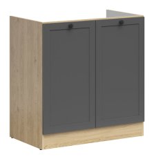 Ormarić za sudoper Junona Line 80 cm - (bez radne ploče) - hrast bernstein/grafit