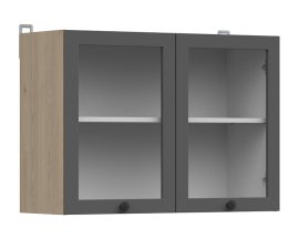 Gornja vitrina Junona Line 80 cm - hrast bernstein/grafit