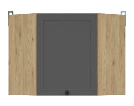 Gornji kutni ormar Junona Line 60x60 cm - hrast bernstein/grafit