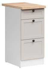 Donji ormarić s ladicama Junona Line 40 cm (radna ploča) - bijela/uni kašmir