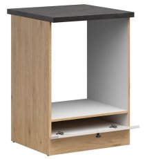 Donji ormarić za ugradbenu pećnicu Junona Line 60 cm (radna ploča) - hrast bernstein/uni kašmir