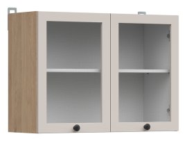 Gornja vitrina Junona Line 80 cm - hrast bernstein/uni kašmir