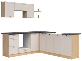 Kuhinjski sastav Junona Line 300 cm (radna ploča) - kreda sjaj