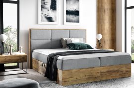 Boxspring krevet Wood 2 - 180x200 cm - hrast lancelot