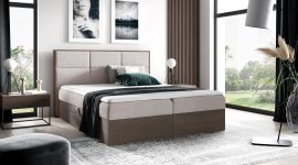 Boxspring krevet Wood 2 - 200x200 cm - tamni hrast