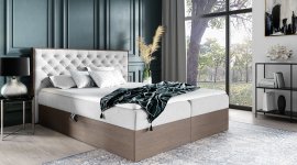Boxspring krevet Wood 3 - 180x200 cm - tamni hrast