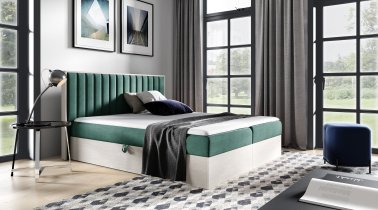 Meble Gruška - Boxspring krevet Wood 4 - 200x200 cm - norveška tikovina