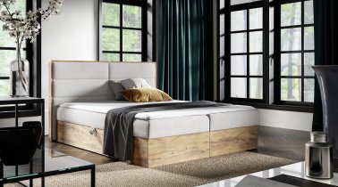 Meble Gruška - Boxspring krevet Wood 5 - 120x200 cm - hrast lancelot