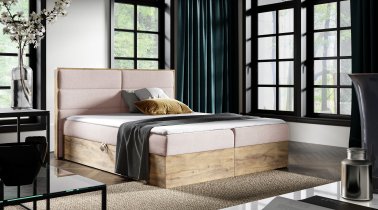 Meble Gruška - Boxspring krevet Wood 5 - 120x200 cm - hrast lancelot