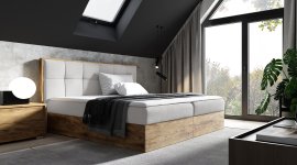 Boxspring krevet Wood 8 - 120x200 cm - hrast lancelot