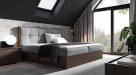 Boxspring krevet Wood 8 - 120x200 cm - tamni hrast