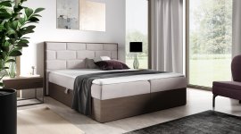 Boxspring krevet Wood 9 - 140x200 cm - tamni hrast