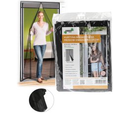 Magnetna zavjesa protiv insekata za vrata 80/90/100 x 210/220 cm - crna - HEB7723