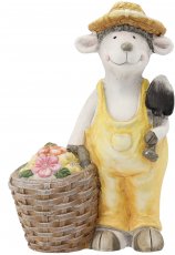 Vrtna figura - Ovan sa košarom cvijeća - GOT6449