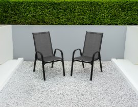 Vrtna stolica, 2 kosa - crna - NEO3685