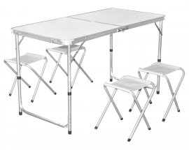 Sklopivi stol za kampiranje s četiri stolice za 4 do 6 osoba - OXE8211