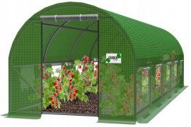 Vrtni plastenik 8x3x2 m - zelen - 5 segment - TUN5620