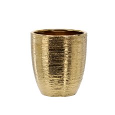 Vrtna ukrasna tegla 20cm - zlatna - ELI2210