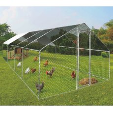 Metalna ograda za životinje 6x3x1.95 m s djelomičnim krovom - TUN4047