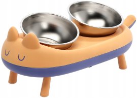 Set 2 posuda od nehrđajućeg čelika za psa/mačku na postolju - PET7734