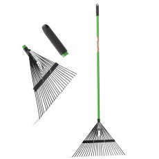 Podesive grablje za lišće s drškom od stakloplastike 150 cm - FUR8676