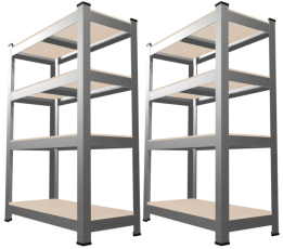 Komplet dvaju 4-razinskih regala 150x70x30 cm - GWI2165